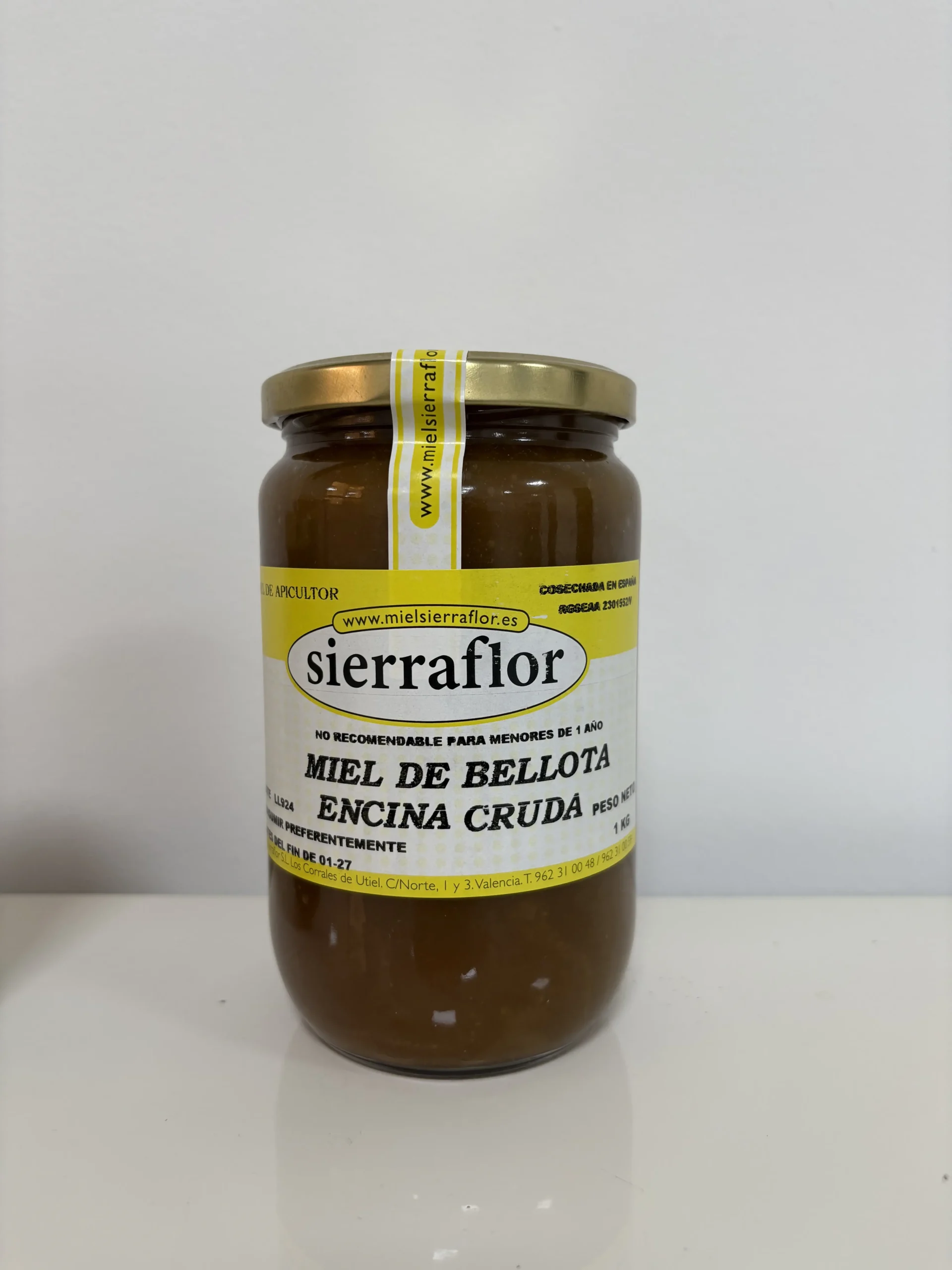 Miel de bellota encina cruda