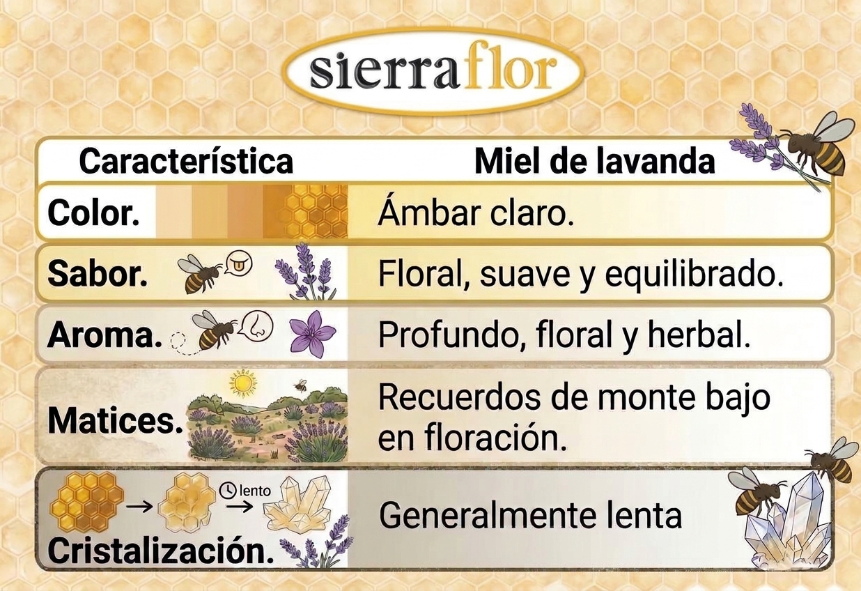 Caracteristicas de la miel de lavanda de Sierraflor