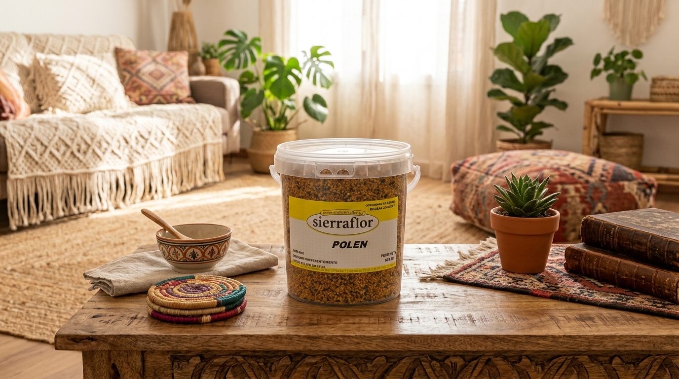 Polen de abeja en envases grande de Sierraflor